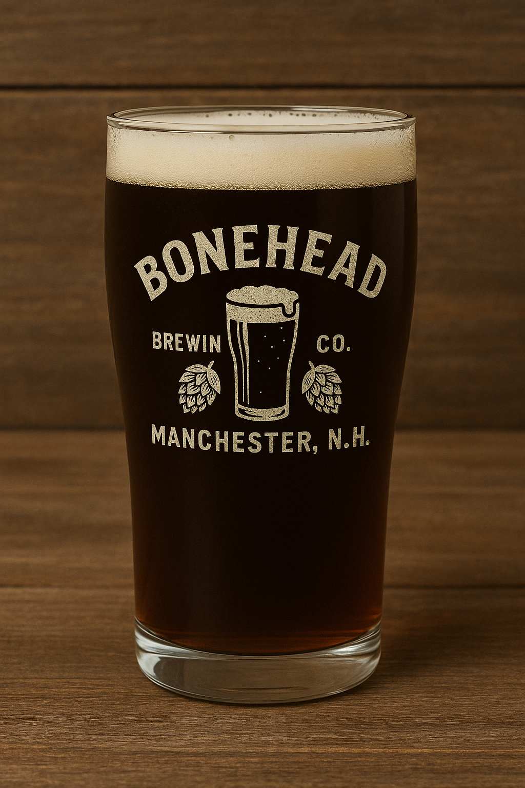 Bonehead beer glass